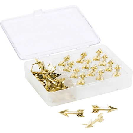 U Brands Pushpins, Arrow, 3/8" Shank, 36/PK, Gold 36PK UBR3083U0624